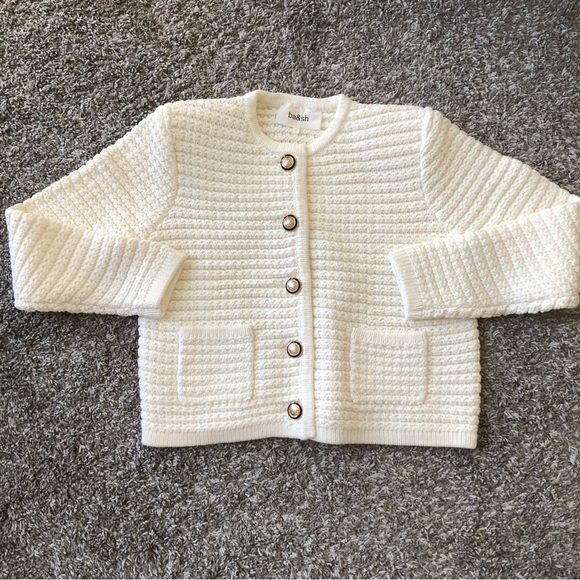 BEST Ba&sh Gaspard French Knit Cardigan Small Off-White Ivory - Picture 4 of 8